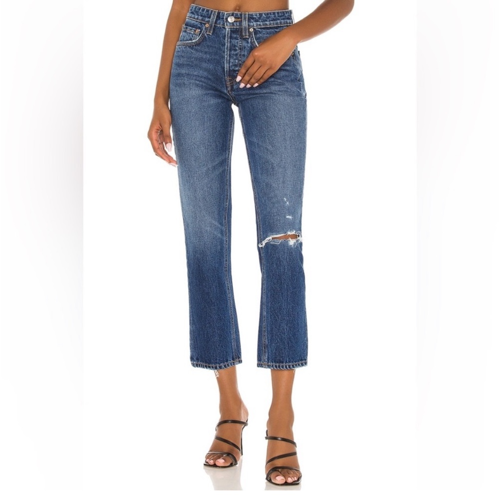 GrIfrnd Karolina High Rise Straight Crop Jean’s in Midtown Size 24 NWT